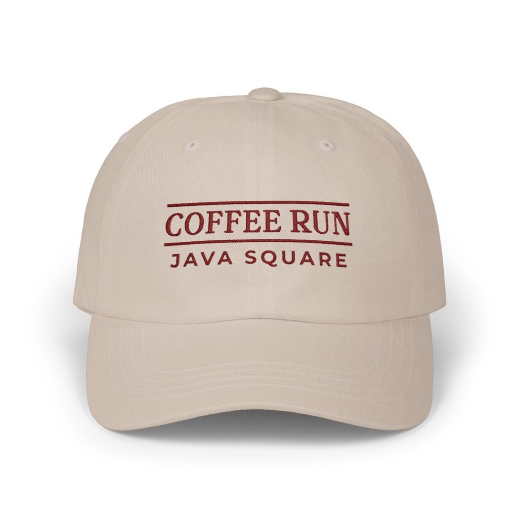 Java Square Coffee Run Dad Hat - Stone