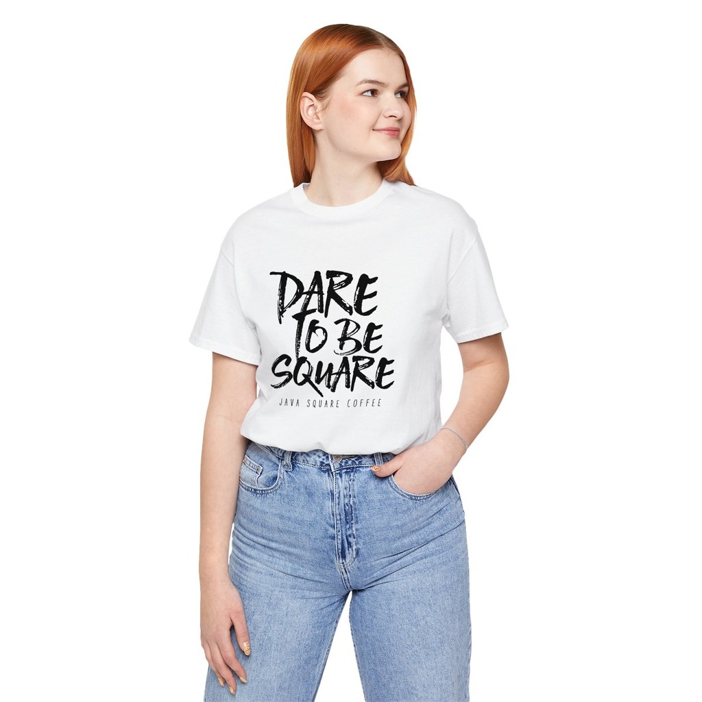 Java Square Dare To Be Square Tee in white, worn