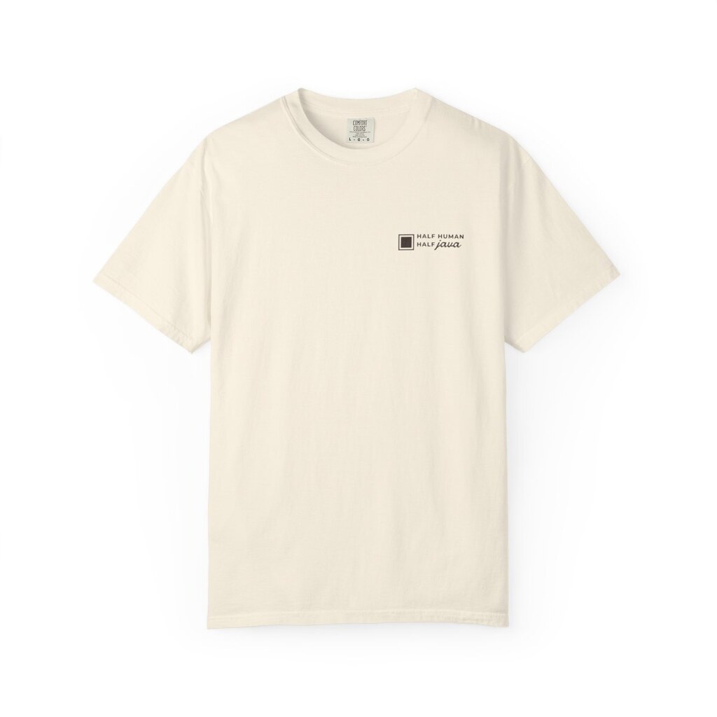 Java Square Half Human Half Java Tee - Ivory