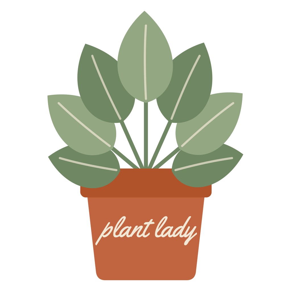 Java Square Plant Lady Sticker